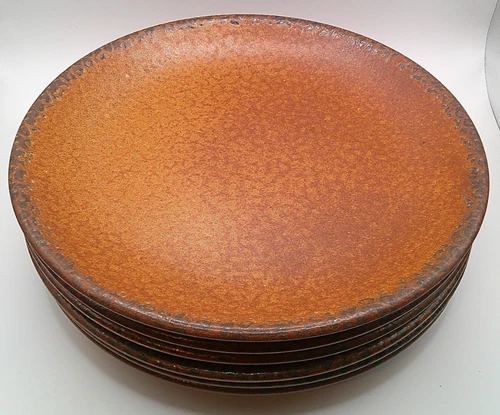 Set of 6 Vintage McCoy Canyon Mesa Salt Glazed Stoneware Dinner Plates