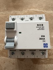 Lewden 63A 30mA RCCB 61008-1 On/Off Trip Switch Brand New