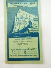 1937 The Prudential Insurance Premium Receipt Book Glendale CA $1.16 per month