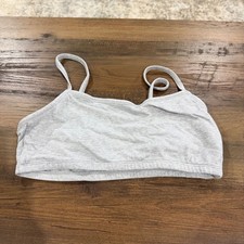 Fruit of the Loom Sports Bra Girls Size 36 Gray Spaghetti Strap Cotton Stretch