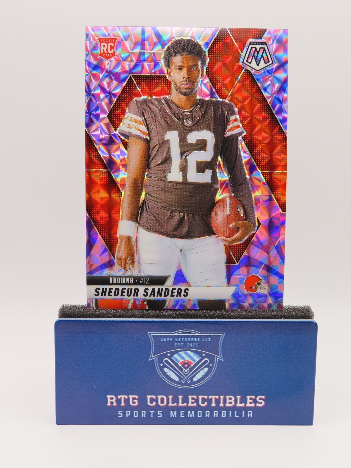 Shedeur Sanders (Browns RC) 2025 Panini Mosaic #290 RC Variation Purple Reactive