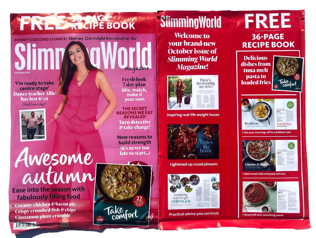SLIMMING WORLD MAGAZINE OCTOBER 2025 WITH FREE RECIPE BOOK ~ NEW ~