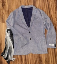Jacket Blazer Express Men Size M Blue Gray Slim Fit Casual Elegant NWT