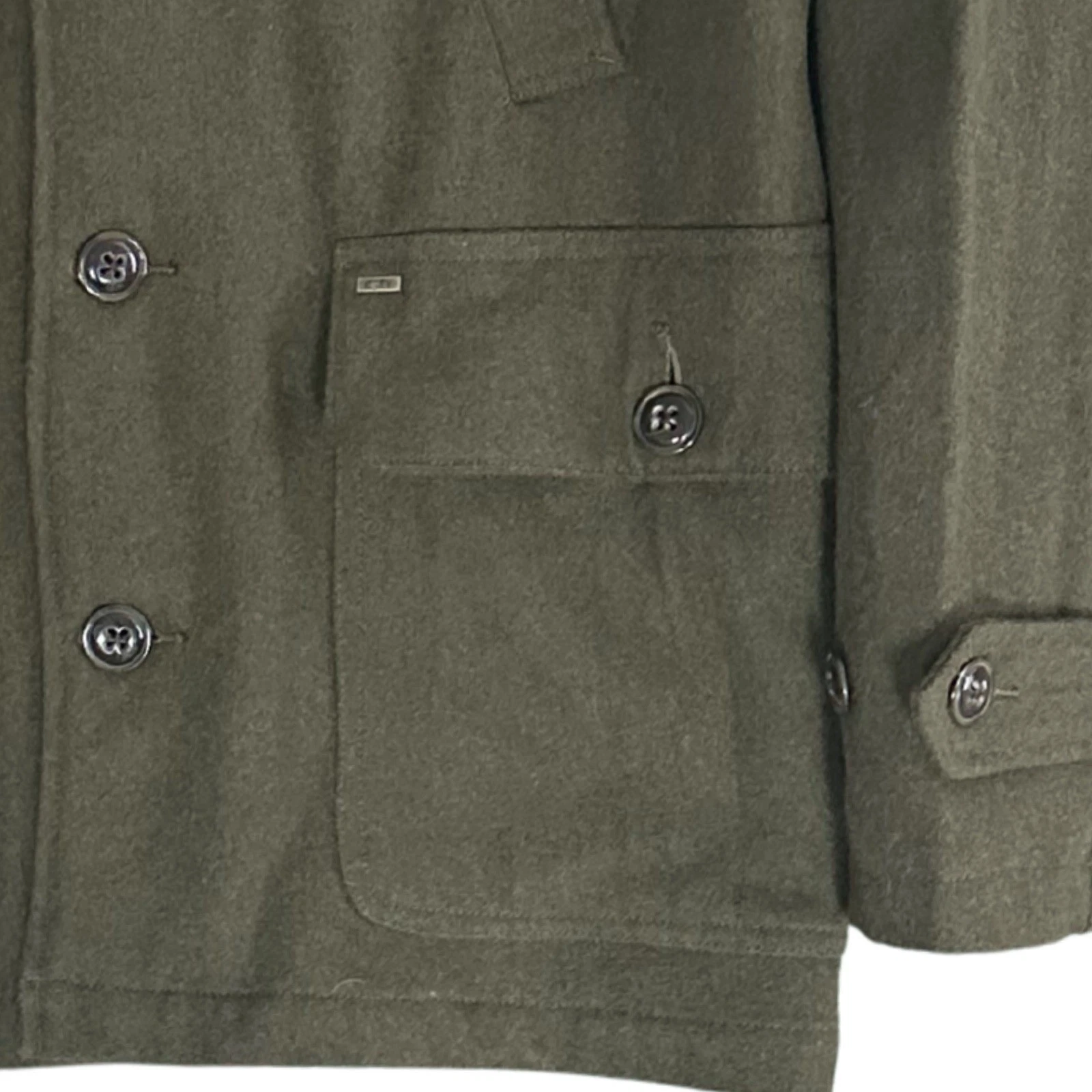 Obey Propaganda Wool Blend Field Jacket Mens Medium Olive Green Utility Coat - product detail image 5
