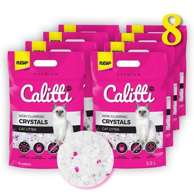 8 x 3,8L = 30,4L  CALITTI   Katzen Streu Silikat Katzenstreu Silikatstreu Clean