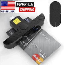 USB C Smart Card Reader DOD Military CAC Common Access-Bank, for Windows Mac OS