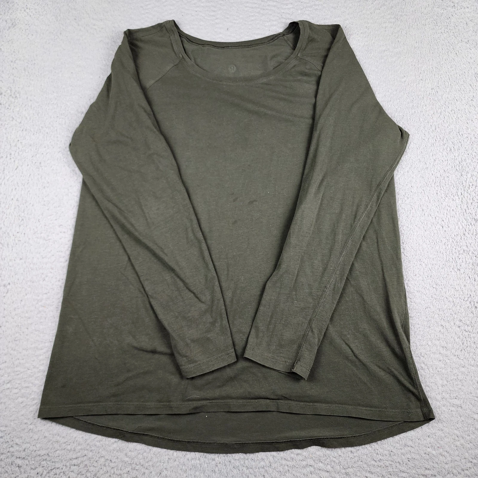 Lululemon Shirt Mens Large Green Long Sleeve Performance Active Workout Gym