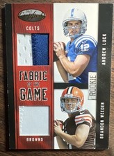 2012 Panini Certified RC FOTGame Jerseys Combos Andrew Luck, Brandon Weeden /49 