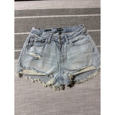 Wild Fable Womens Light Wash Distressed High Rise Denim Jean Cut Off Shorts 2