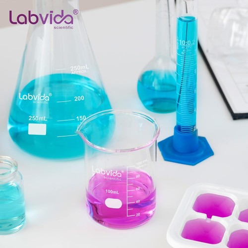 Set Bicchieri Borosilicato Multi-Size: da 25ml a 1000ml con Segni di Graduazione Trasparenti - Foto 7 di 11