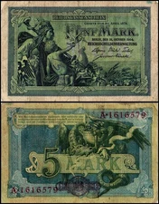 Germany 5 Mark, 1904, P-8, Used