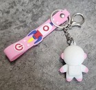 Cute 3D Cartoon Astronaut Keychain Cosmonaut Keyring girl pink travel space  — photo 2