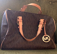 Michael Kors Brown Monogram Large Satchel Top...