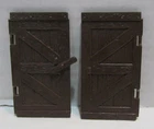 MARX FORT APACHE PLAYSET VINTAGE DARK BROWN DOORS for CAVALRY SUPPLY BUILDING