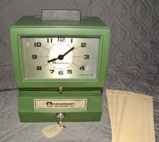Vintage Acroprint Time Recorder Model 125NR4 Punch Clock w/ Key Tested WORKS