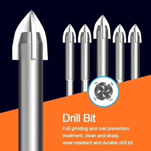 5Pcs Four Side Triangular Drill Bit Wear-resistant Cross Hex Drill Glass - Picture 12 of 12