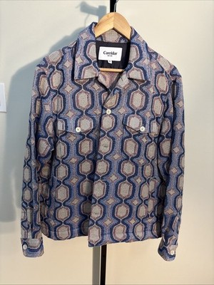 Corridor Acid Plaid  Knit Patterned Jacket Blue Pink Purple