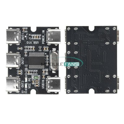TYPE-C USB Power Splitter Hub Expansion Board 1 In 3 Out for Raspberry Pi 4 5