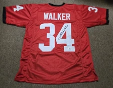 Herschel Walker Signed XL Red Jersey Beckett Auto Georgia Bulldogs Football 