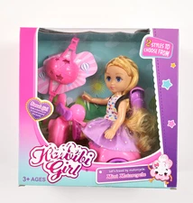 Kaibibi Doll With Scooter 4" Doll Mini Motorcycle Travel Sweet Girl NEW