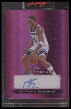 2024 Leaf Electrum - Autographs Pink Graffiti #BA-AE1 Anthony Edwards #/4