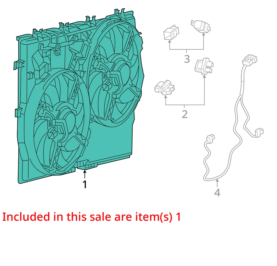 Dodge Ram 3500 2014-2024 conjunto de ventilador de refrigeración eléctrico 55 k OEM Foto 4 de 4