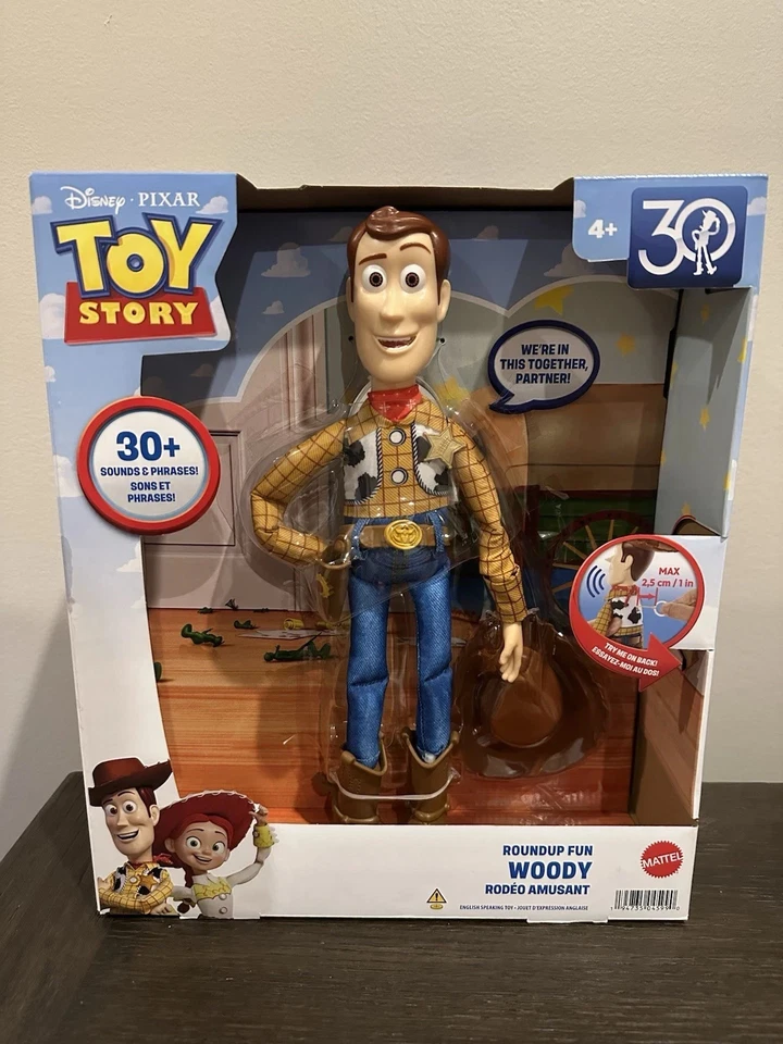 2025 Disney Pixar TOY STORY ROUNDUP FUN WOODY DOLL 30th Anniversary Mattel 12in - Image 2 of 4