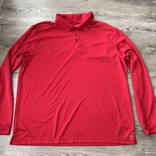 Champion Golf Long Sleeve Polo Shirt Mens 2XL Red