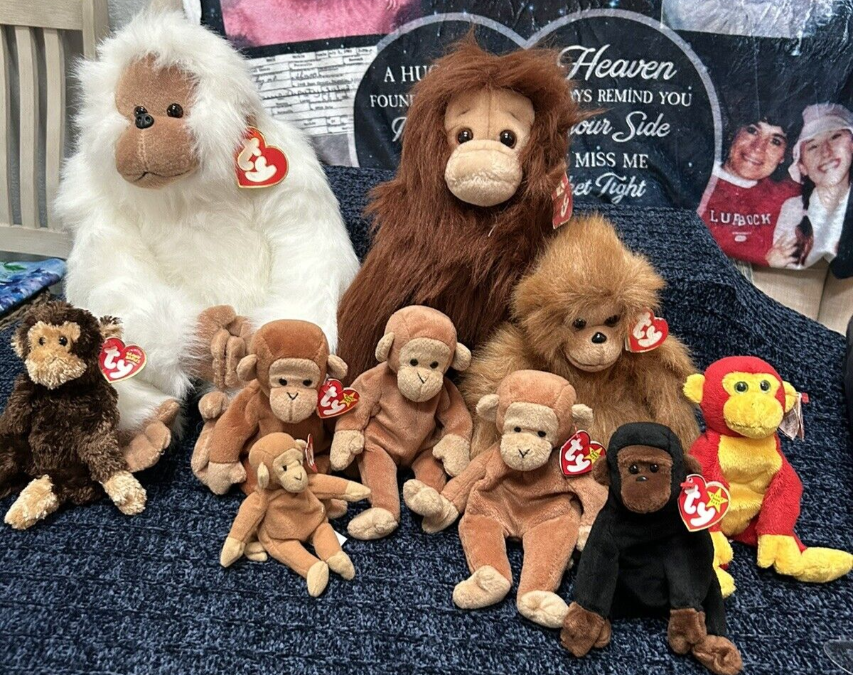1990-1994 Ty Monkey's-Orangutans Beanie Babies Large Brown is Rare