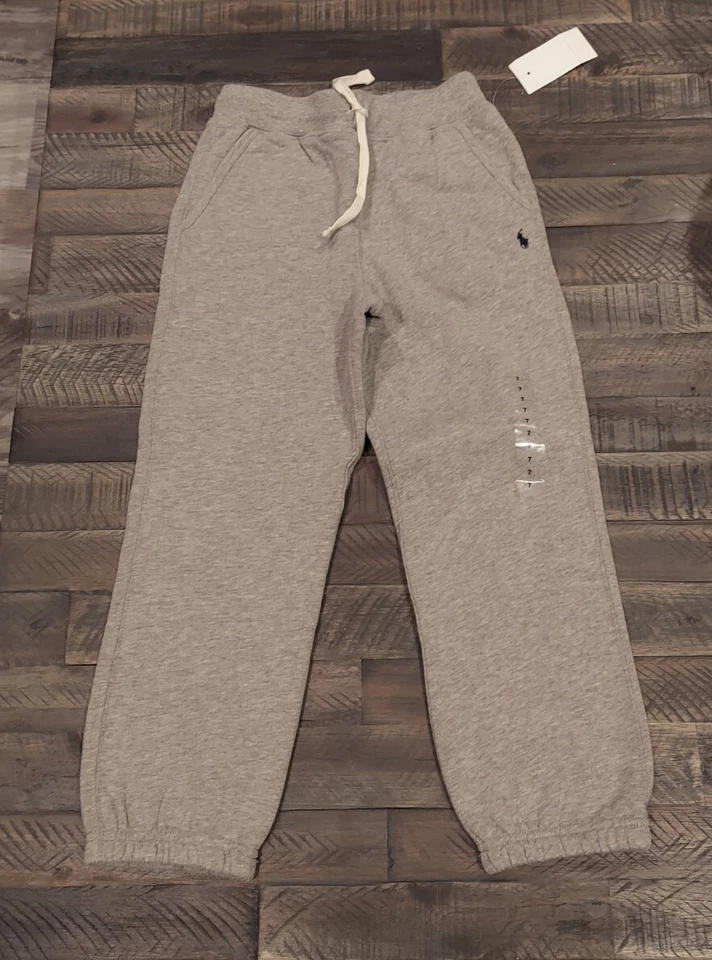 Nuevo con etiquetas Pantalones deportivos Polo Ralph Lauren grises para niños, azul pequeño pony talla 7 Foto 2 de 4