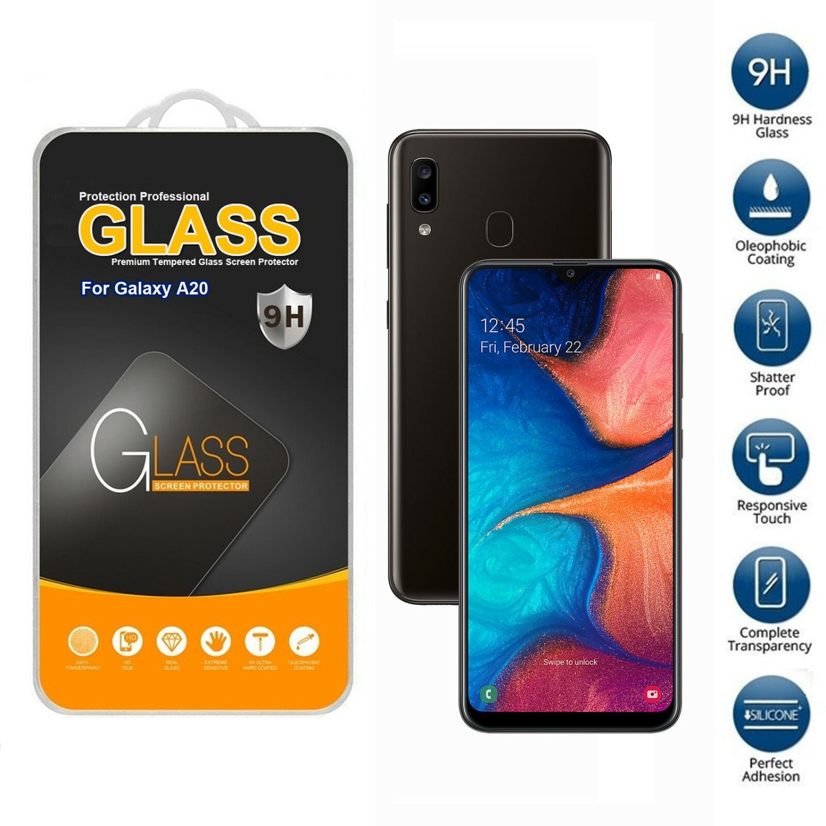 For Samsung Galaxy A20 2019 Tempered Glass Screen Protector UK
