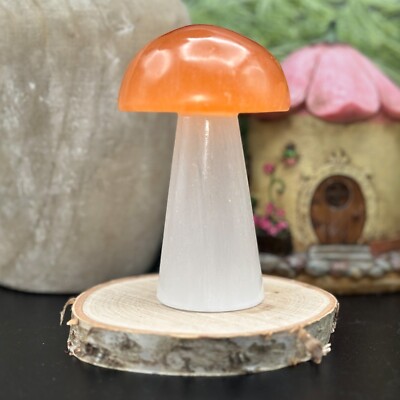 Selenite Crystal Mushroom Light Handcrafted Lamp Healing Glow