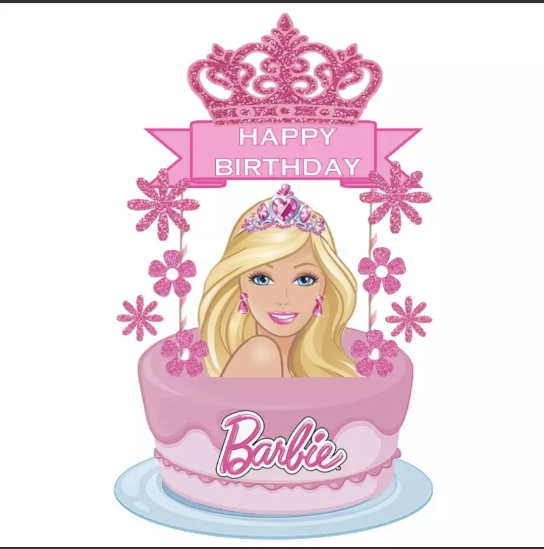 Barbie Princess Tiara Birthday Cake Topper Cupcake Toppers Decoration Picks