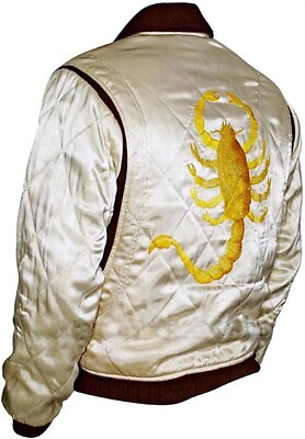 Drive Movie Ryan Gosling Jacket Slim Fit Mens Biker Rider Trucker Bomber Jacket