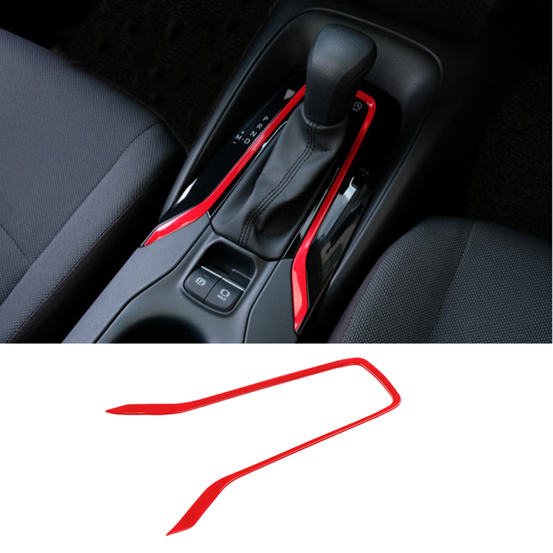 Red Console Gear Shift Panel Cover Trim For TOYOTA COROLLA 2019-2024