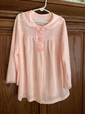 Vintage Lorraine S Bed Jacket Top Robe Pink Nylon Lace Embroidery Lingerie