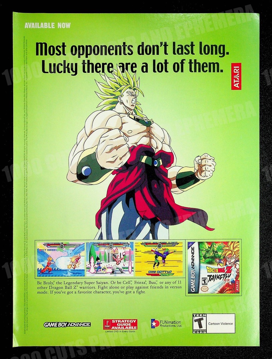 Dragon Ball Z Taiketsu Atari Broly 2004 Print Magazine Ad Poster