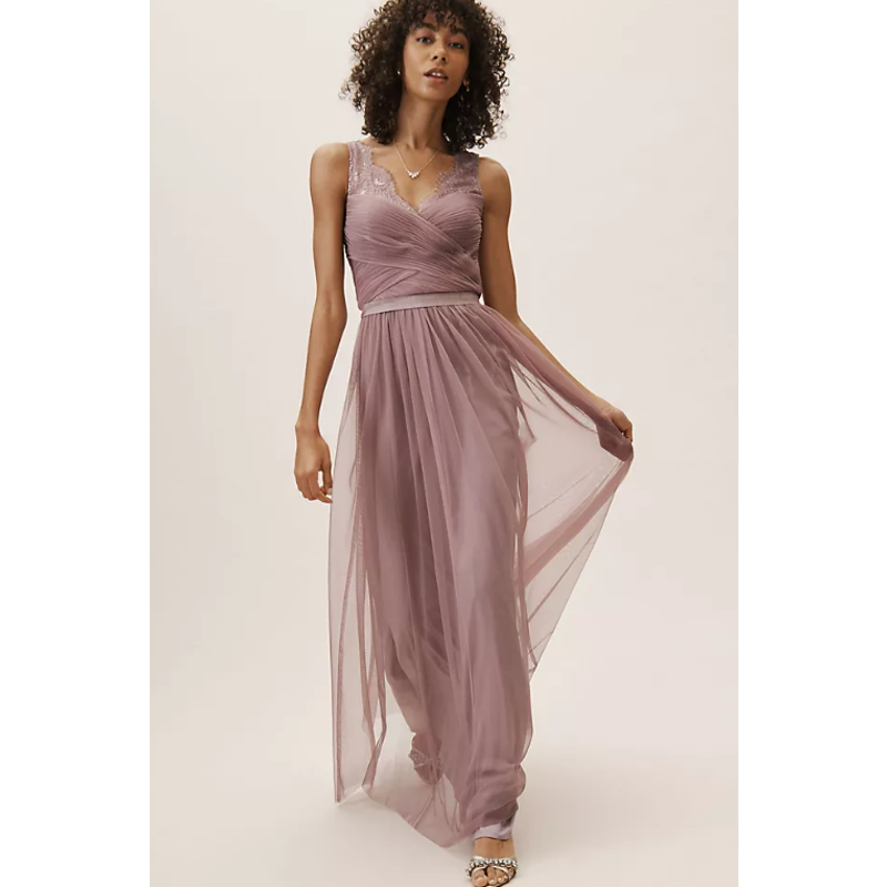 Anthropologie BHLDN Hitherto Fleur Tulle Maxi Dress Formal
