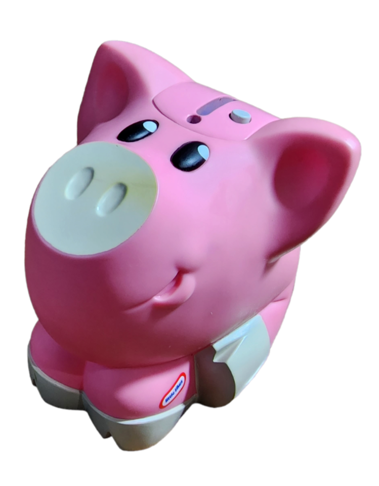 Little Tikes Piggy Bank Talking Sound Pink Pig Sits OInk eBay