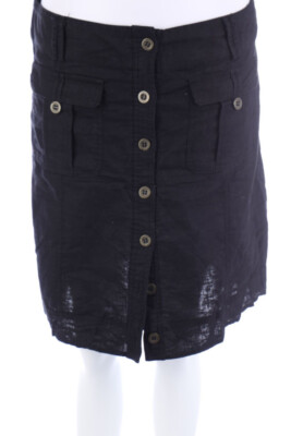 cache cache Rock Minirock Leinen aufgesetzte Taschen D 40 schwarz