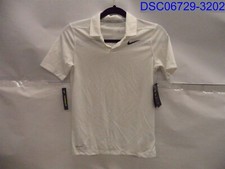 Nike, Boy's White Polo, Size M, Armpit to Armpit 17", Length 23"