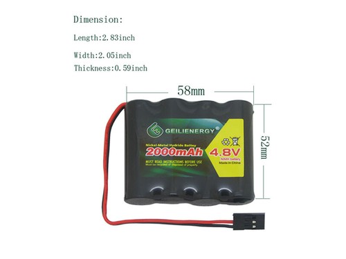 1-Pack 2Ah 4.8V NiMH Rx Receiver Straight Battery Pack for RC Car Plane Boat HOT - Picture 6 of 6