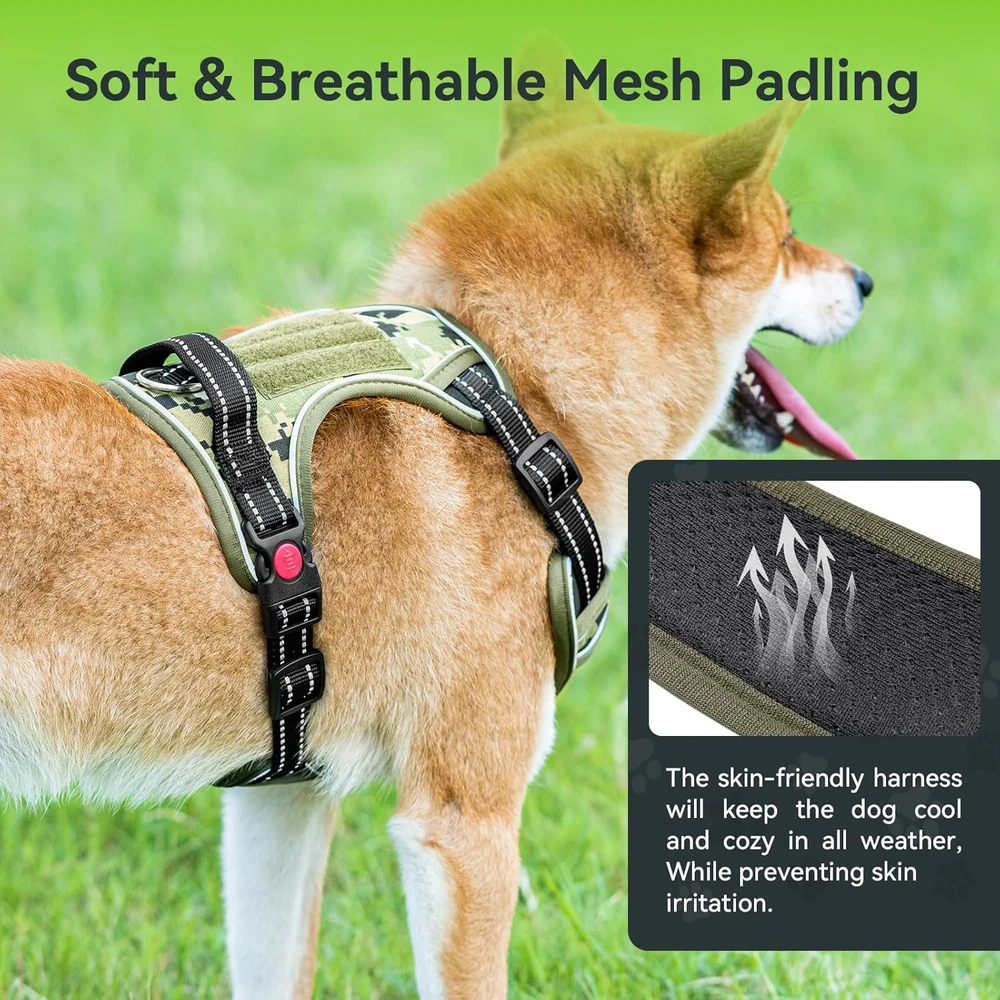 Dog Harness and Leash Set,No Pull Dog Harness,Adjustable Soft Padded Pet Vest wi