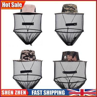 Mosquito Net Hat With Wide Brim – Mesh Face Protection For Fishing, Gardening, Hiking – Adjustable, Foldable