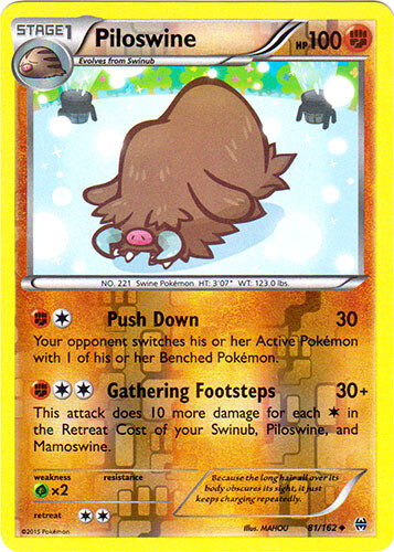 Pokemon - Piloswine - 81/162 - Uncommon - Reverse Holo - XY