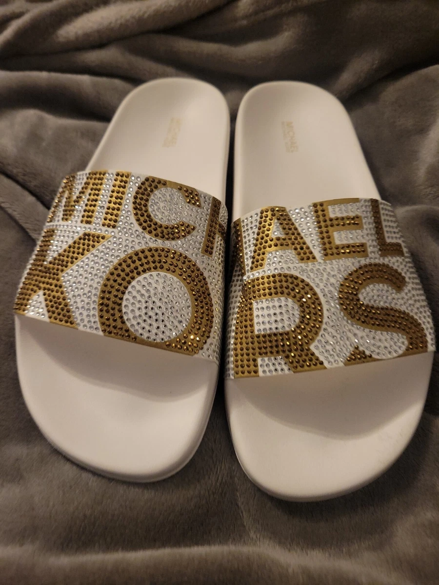 Michael kors hotsell white slides