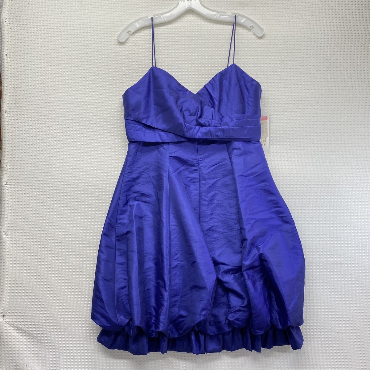 London Times formal blue violet balloon hem ruffle spaghetti strap Dress 10  NWT | eBay