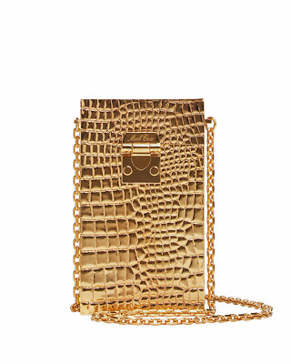 MARK CROSS PUSHLOCK CROSSBODY MINI BOX BRASS BAG