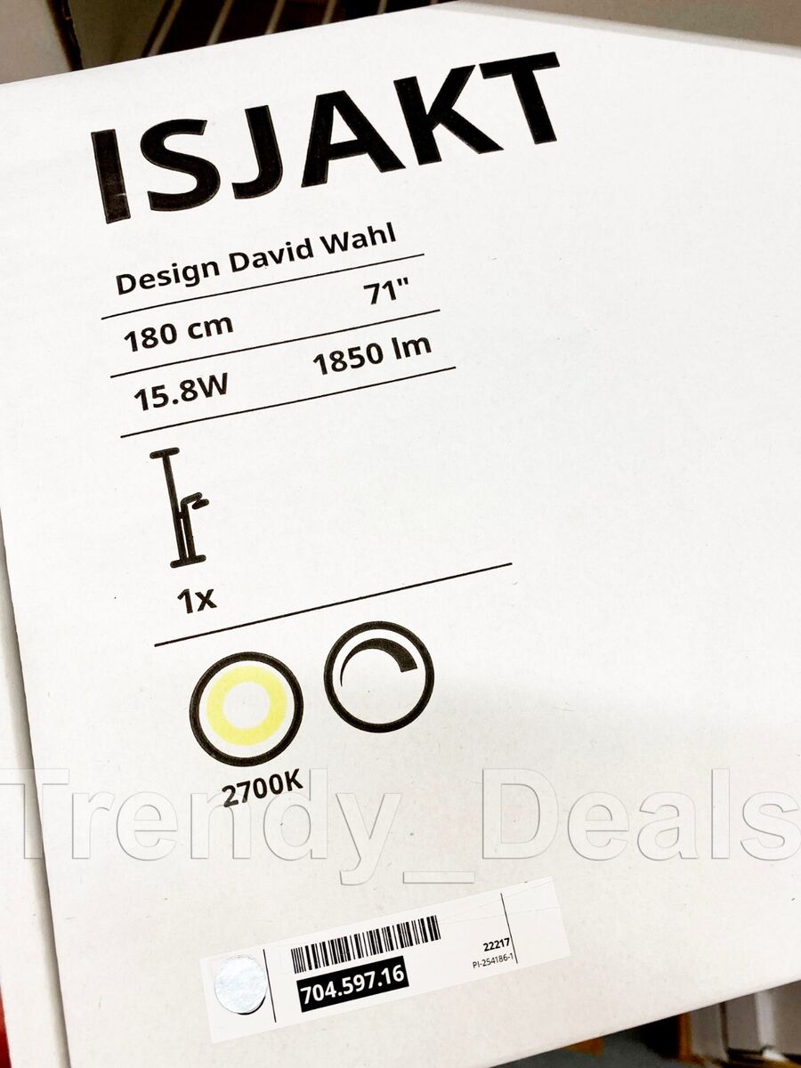 Ikea ISJAKT LED Floor Uplighter/Reading Lamp, Dimmable Ikea ISJAKT LED Floor Uplighter/Reading Lamp, Dimmable