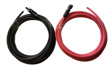 Pair Black+Red wires, Solar Panel wire 8 AWG with 2 Connectors,PT, UL listed